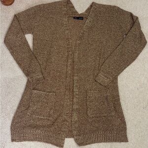 Love Ellie Open Front Cardigan Sweater Brown with pockets | New Without Tags